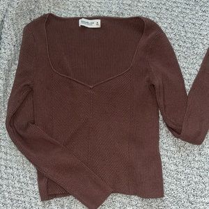 Abercrombie and fitch soft A&F Collection top medium Brown Classic Sweater